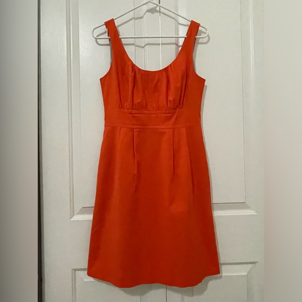 J Crew Sleeveless Sheath Dress Size 4 Orange Lined Work Casual Career Party
